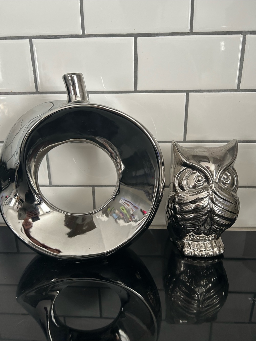 Silver Ceramic decorDecorative Accent